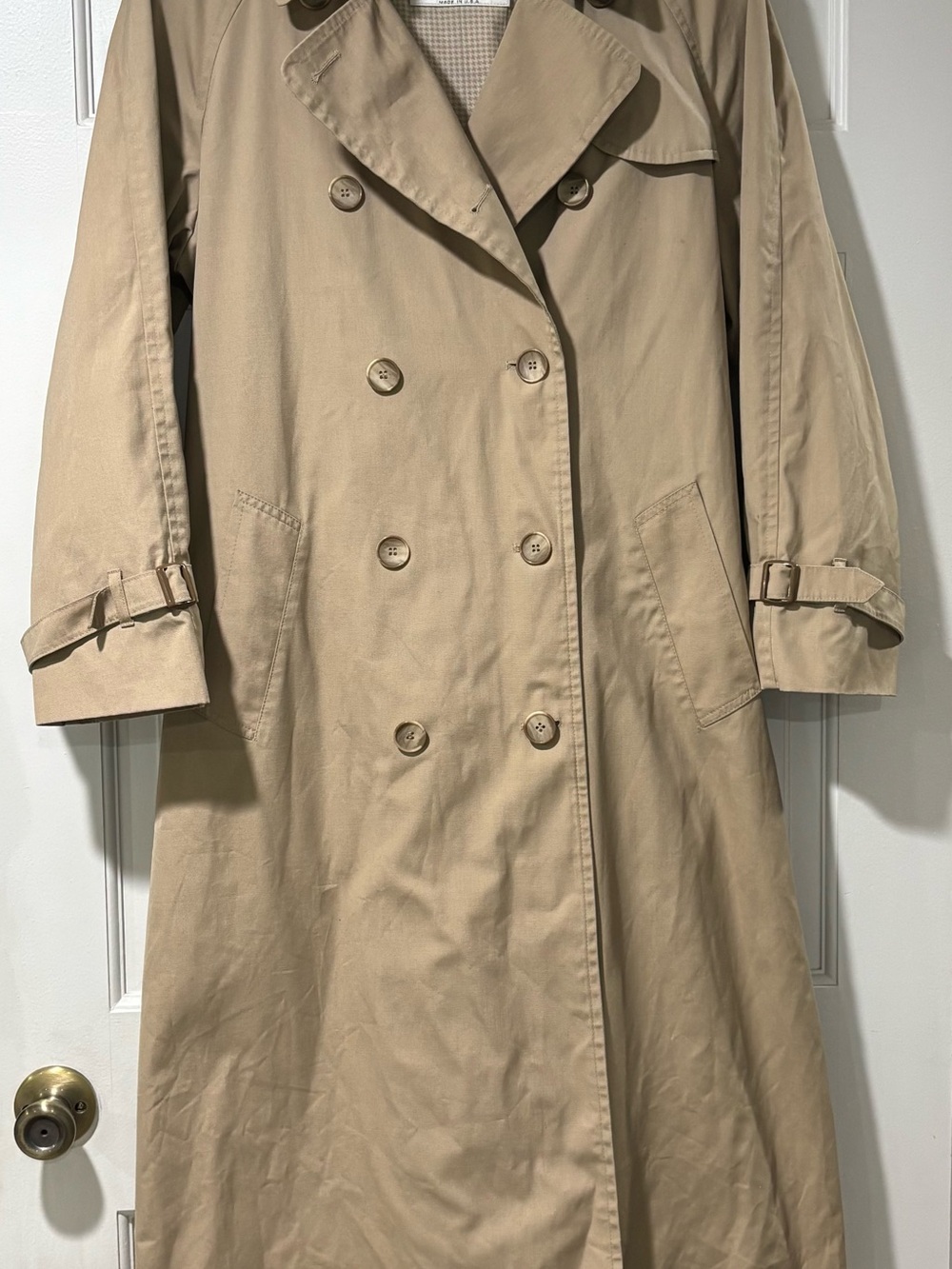 London Fog Women's Tan Double-Breasted Trench Coat